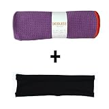 Purple Mat Skidless + Black headband by Absolute Yogi