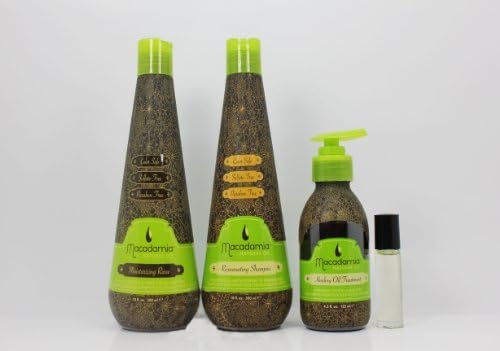 Macadamia Rejuvenating Shampoo 10oz & Moisturizing Rinse 10oz w/Healing Oil Treatment 4.2oz "Set"