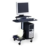 Medium Cherry Mayline Eastwinds Mobile Wood Computer Cart