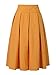 Choies Women's Casual Pleat Bowknot Front Midi Skirt