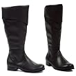 MENS SIZING 1 Inch Heel Black Pirate Boots Renaissance Knee Boots