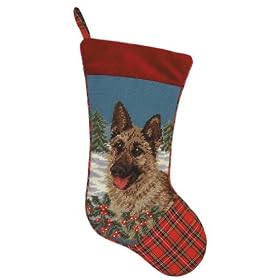 german shepherd christmas stocking