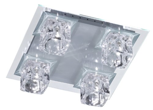 WOFI5 Wofi Deckenleuchte, 4-flammig, 30 x 30 cm, Tiefe 13 cm, wei&szlig; 992905060000