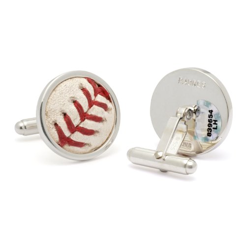 Tokens & Icons MLB Game-Played Baseball Sterling Silver Cufflinks - San Diego Padres Baseball Cuff Links (7P)