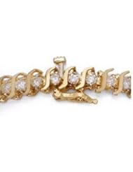 2.00 Ctw S-Style Yellow Gold Diamond Bracelet.