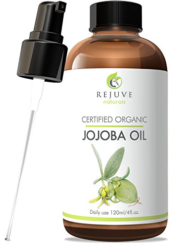 Organic Jojoba Oil, 100% Pure, Cold Pressed, USDA Certified Organic by RejuveNaturals, 4oz | Natural Moisturizer for Face, Hair, Skin and Nails
