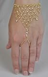 Crystal Slave Bracelet or Glove, Adjustable In Silver or Gold