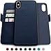 Dreem Fibonacci 2-in-1 Wallet-Case for iPhone X & Xs, Magnetic Detachable Unbreakable TPU Slim-Case, Wireless Charge, RFID Protection, 2-Way Stand, Luxury Vegan Leather, Gift-Box - Royal