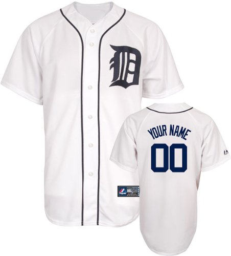 MLB Men's Detroit Tigers Replica Jersey Personalized (White, 36/Small)