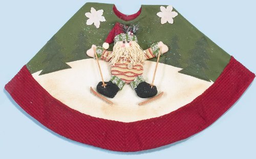 42 Christmas Tree Skirt with Santa & Skis Case of 6
