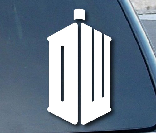 Doctor Who DW Car Window Vinyl Decal Sticker 5" Tall (Color: White)