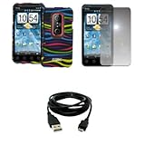 EMPIRE Black with Multi Color Zebra Stripes Rubberized Design Hard Case Cov ....