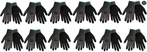 Tsunami Grip 500G Light Weight Nitrile Grip Work Gloves with Gray Nylon Shell and Black Mach Nitrile Dipped Coating on Palm and Fingers, Size XX-Large (12)