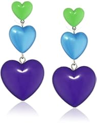 Tarina Tarantino "Kaleidoscope Hearts" Lucite Hearts In Tutti Frutti Earrings