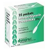 Lemon Glycerin Swabsticks Dynarex 25x3