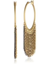 Kenneth Cole New York "Springtime Rose" Multi-Chain Fringe Hoop Earrings