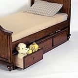 Set of 3 Kids Under Bed Storage Drawers in Antique Honey Brown Oak Finish