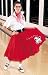 Red Adult Poodle Skirt With White & Black Poodle