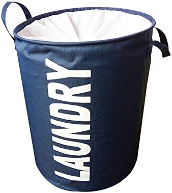 Dailydollor Foldable Oxford Cloth Laundry Basket Hamper Closet Storage (Blue)