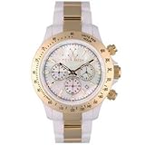 ToyWatch Heavy Metal Chronograph Watch HM16WHGD Unisex White & Gold Polycarbonate and Steel Date Display