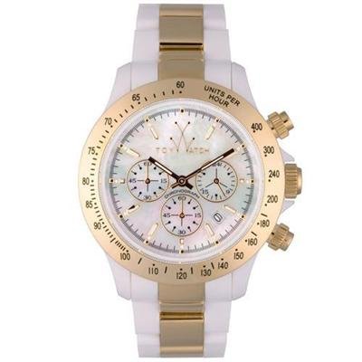 ToyWatch Heavy Metal Chronograph Watch HM16WHGD Unisex White & Gold Polycarbonate and Steel Date Display