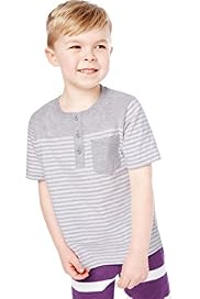 Cotton Rich Striped Yoke T-Shirt