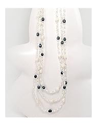 Mixed Colors Fresh Water Pearls Necklace In Sterling Silver