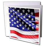 Sandy Mertens Patriotic - American Flag - Greeting Cards-12 Greeting Cards with envelopes