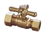 Kingston CC44452X Straight Stop, 5/8" O.D. X 1/2" Comp. Polished Brass