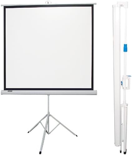 Maxstar Screens Tripod Portable Projection Screen, 1:1 Aspect Ratio-70"x70" Diagonal 113in (Matt White)