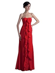 A-line Floor Length Sweetheart Lace  Chiffon Empire   Waistline Bridesmaid Dress  With Ruffles