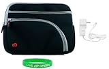 Non-OEM Amazon Kindle DX 9.7 Tri-Pocket Sleeve Case with Home Wall Charger - Black