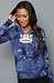 Paul Frank The Julius Head Hoody with Functional Earbuds in Tie Dye Blue hood ,Sweatshirts for Women