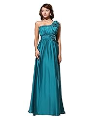 Chiffon Peplum One Shoulder Evening Dress 