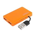 Orange 3 Ports USB 2.0 Hub Micro SD MMC M2 Card Reader Combo