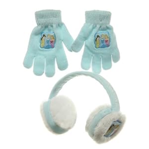 Princess Girl's Ear Muff Glove Set-Blue W20S25E