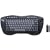 DSI 2.4GHz Wireless Keyboard with Optical trackball, Black, FK-760
