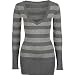 FULL TILT Womens Tunic Sweater - Heather Grey/White
