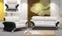 3ps NEW CONTEMPORARY ITALIAN LEATHER SOFA SET-7030BLACK&WHITE