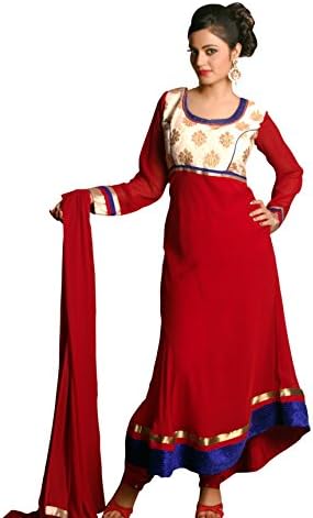 Shubham Fashions Women's Faux Georgette Punjabi Suit XXL Maroon