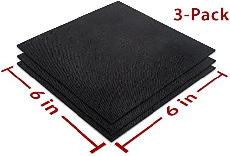 Multipurpose Mesh Finish Rubber Sheet Black (3-Pack) 6X6-in by 1/16 thick-Ideal for DIY Camera Supports, Tripod Heads Replacement Pad, Rigs, Grips, Reduce Vibration, A Must Have In Proroduction Bags