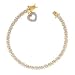 18K Gold over Silver Diamond Accent Dangling Heart Bracelet