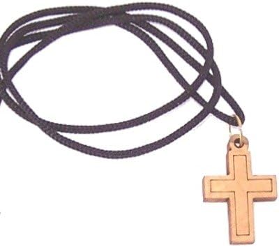 Latin Cross - olive wood necklace, necklace is 60cm long - 23.5 inches )