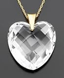 14k Gold White Quartz Heart Pendant (38 ct. t.w.)