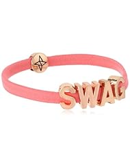 BCBGeneration Pink and Rose Gold Swag Stretch Mini Affirmation Bracelet, 8"