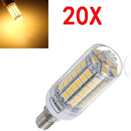 20X E14 5.5W Warm White 828LM 69SMD 5050 LED Corn Light Bulb 220V