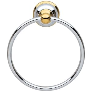 Baldwin 3544.263 Laguna Towel Ring, Polished Chrome with Polished Brass by Baldwin