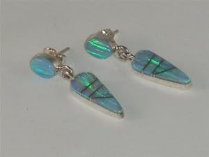 Navajo Indian Jewelry Opal Earrings - ER-0019