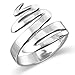 MIMI Sterling Silver Modern Style Wave Smoke Funky Swirl Ring Size 5, 6, 7, 8, 9, 10, 11
