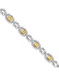 Sterling Silver Diamond & Citrine Bracelet